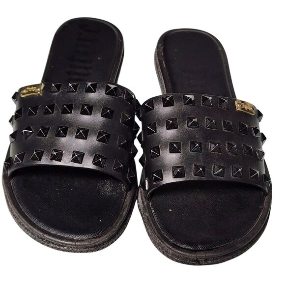 Juicy Couture Black Studded Sandals Rubber Size 7.5 - Picture 2 of 7